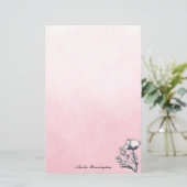 Inked Art Poppies op Roze Ombre (Staand voorkant)