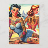 Inked Beach Meisjes Briefkaart (Voorkant)