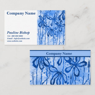 Inked Flowers Blauw Visitekaartje