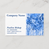 Inked Flowers Blauw Visitekaartje (Voorkant)