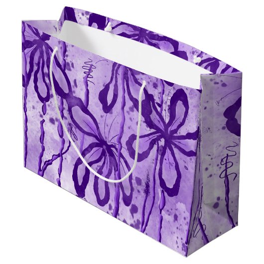 Inked Flowers - Lila Groot Cadeauzakje (Achterkant Gekanteld)
