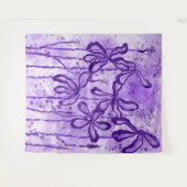 Inked Flowers Lila Sky Wandkleed (Voorkant (horizontaal))