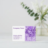 Inked Flowers Lila Visitekaartje (Staand voorkant)