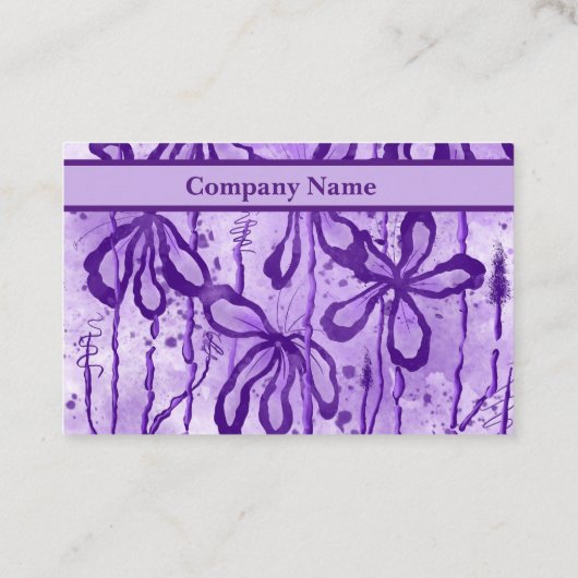 Inked Flowers Lila Visitekaartje (Achterkant)