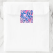Inked Flowers Roze Sky Square Sticker (Tas)