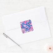 Inked Flowers Roze Sky Square Sticker (Envelop)