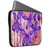 Inked Flowers Sinaasappel & Violet Laptop Sleeve (Voorkant Rechts)