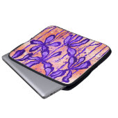 Inked Flowers Sinaasappel & Violet Laptop Sleeve (Voorkant onderkant)