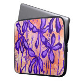 Inked Flowers Sinaasappel & Violet Laptop Sleeve (Voorkant Links)