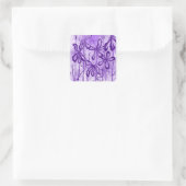Inked Flowers Violet Sky Square Sticker (Tas)