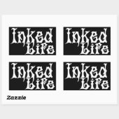Inked Life Zwart op Wit Rechthoekige Sticker (Vel)