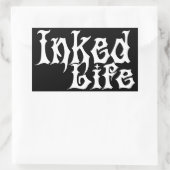 Inked Life Zwart op Wit Rechthoekige Sticker (Tas)