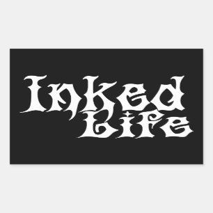 Inked Life Zwart op Wit Rechthoekige Sticker