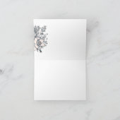 Inked Line Art Pink Ombre Poppies Bedankkaart (Binnen)