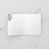 Inked Line Art Pink Ombre Poppies Bedankkaart (Binnen)