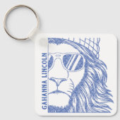 Inked Lion Mascot School Afstuderen Jaar Sleutelhanger (Voorkant)