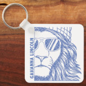 Inked Lion Mascot School Afstuderen Jaar Sleutelhanger (Voorkant)