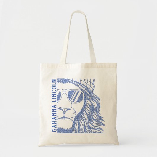 Inked Lion Mascot School Afstuderen Jaar Tote Bag (Voorkant)