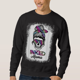 Inked Mama Rainbow Leopard Print Messine Bun Skull Trui