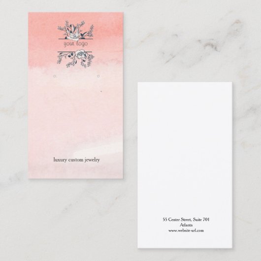 Inked Poppies Logo Earring Display Visitekaartje (Voorkant / Achterkant)