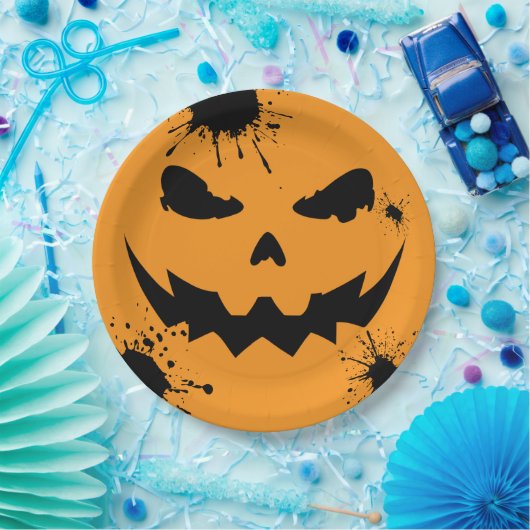 Inked Pumpkin Papieren Bordje (Feest)