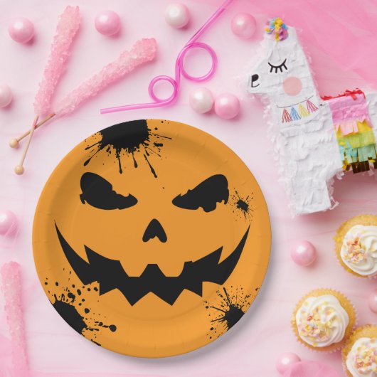 Inked Pumpkin Papieren Bordje (Feest)