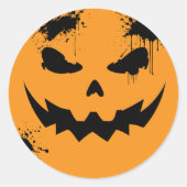 inked Pumpkin Ronde Sticker (Voorkant)