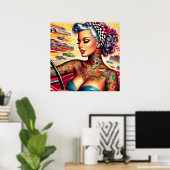 Inked Racing Girl Poster (Thuiskantoor)