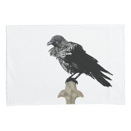 Inked Raven Kussensloop (Voorkant-Rechts)