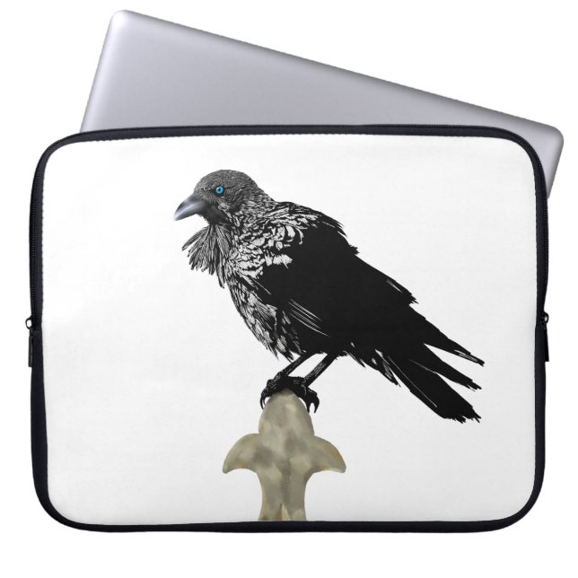 Inked Raven Laptop Sleeve (Voorkant)