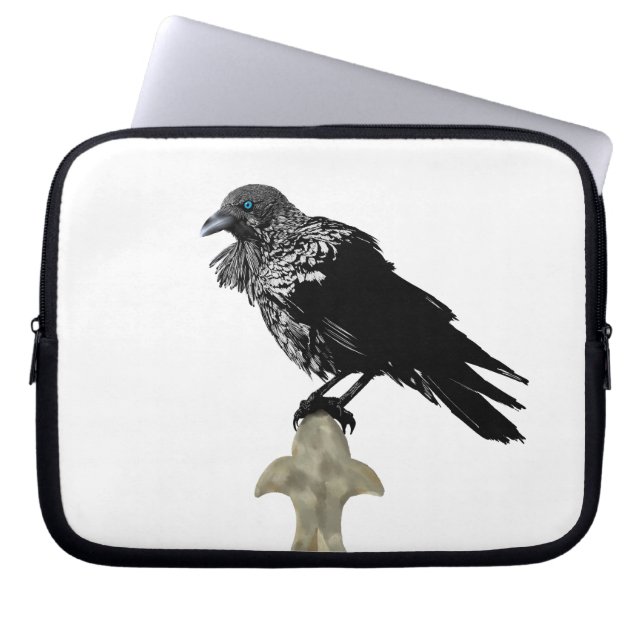 Inked Raven Laptop Sleeve (Voorkant)