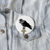 Inked Raven Ronde Button 7,6 Cm (In situ)
