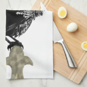 Inked Raven Theedoek (Quarter Fold)