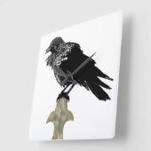 Inked Raven Vierkante Klok (Hoek)