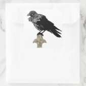 Inked Raven Vierkante Sticker (Tas)