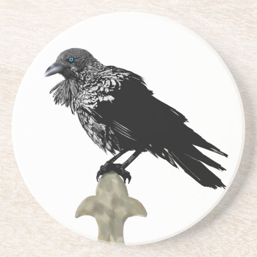 Inked Raven Zandsteen Onderzetter (Voorkant)