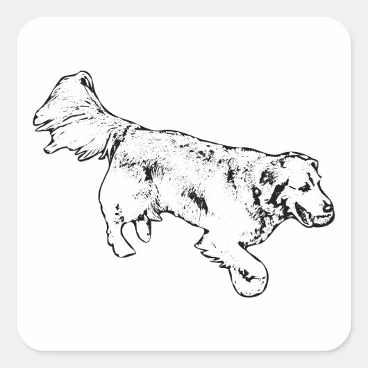 Inked Runner met oogstgloed Vierkante Sticker (Voorkant)