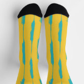 Inked Stripes Yellow and Turquoise Sokken (Top)