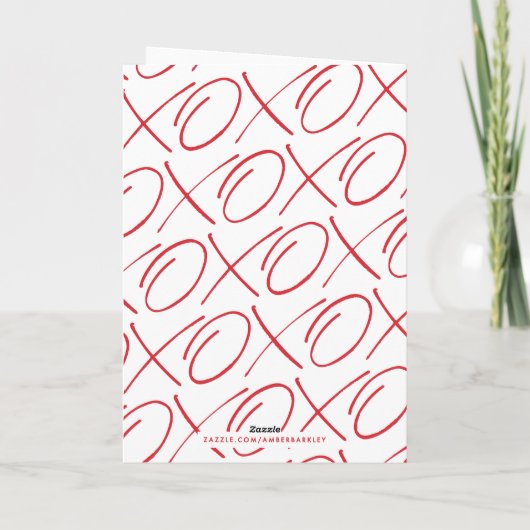 Inked XOXO Overlay Valentijnsdag Kaart - Rood (Achterkant)