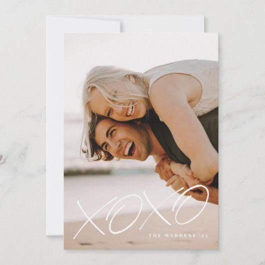 Inked XOXO Overlay Valentijnsdag Kaart - Wit (Voorkant)