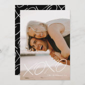 Inked XOXO Overlay Valentijnsdag Kaart - Wit (Voorkant / Achterkant)