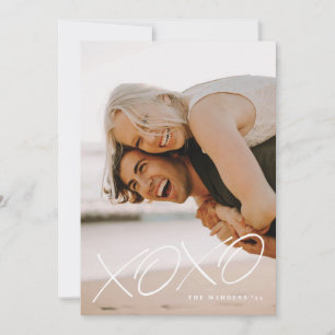 Inked XOXO Overlay Valentijnsdag Kaart - Wit