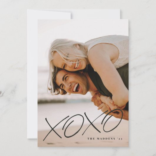 Inked XOXO Overlay Valentijnsdag Kaart - Zwart (Voorkant)