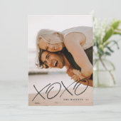 Inked XOXO Overlay Valentijnsdag Kaart - Zwart (Staand voorkant)