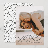 Inked XOXO Overlay Valentijnsdag Kaart - Zwart (Voorkant / Achterkant)