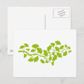inkgoboom silhouet met groene bladeren briefkaart (Voorkant / Achterkant)