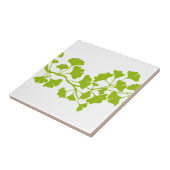 inkgoboom silhouet met groene bladeren tegeltje (Zijkant)