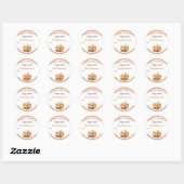 Inkleursticker Perzik Gingham Ronde Sticker (Vel)