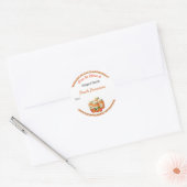 Inkleursticker Perzik Gingham Ronde Sticker (Envelop)