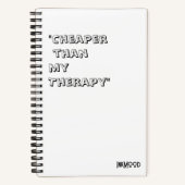 InkMood: "Goedkoper dan mijn therapie" Notitieboek (Voorkant)